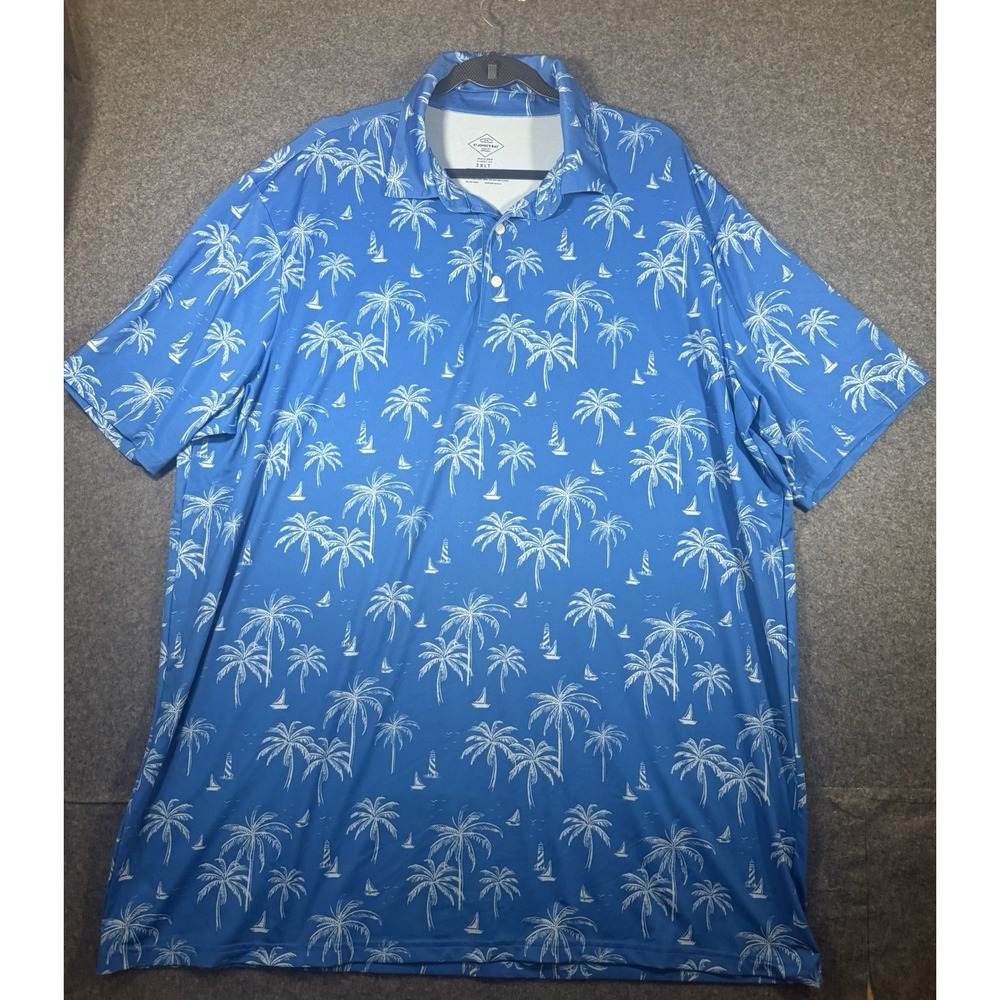 St.‎ John's Bay Men's Quick-Dri Classic Fit Palm Tree polo shirt  2XLT